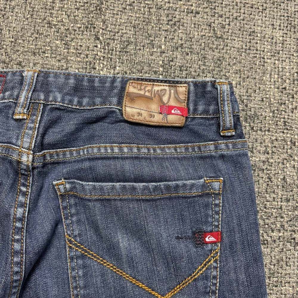 Quiksilver Straight Leg Jeans Mens 32 Blue Y2K Skate Denim Distressed 0608 - Picture 2 of 12
